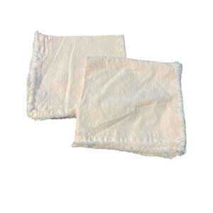 Set 2 Indaba Cotton Cloth Napkins Light Pink Raw Hem Fringe 20" Replacement